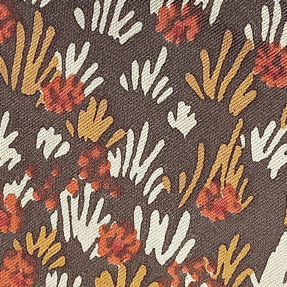 VTG Mr Emperor Square Scarf Brown Rust Tan Floral Botanical Abstract Italy 26x26 - Picture 5 of 13